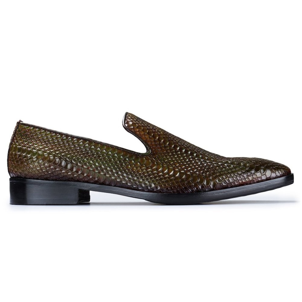 Bashwood Handmade Snake Pattern Leather Loafers